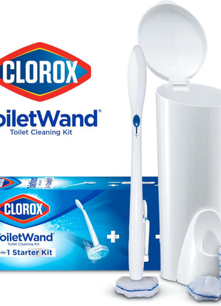 CLOROx Original Toilet Cleaning System, ToiletWand, Storage Caddy, 6 Refill Heads, Dorm Room Essentials