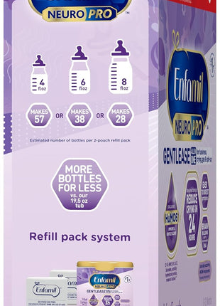 Enfamil NeuroPro Gentlease for Easing Fussiness, Crying, Gas, Spit-up in 24 Hrs, Smaller Proteins for Easy Digestion, Brain Supporting DHA, Prebiotic Blend, HuMO6*, Baby Formula, 35.2 Oz (Pack of 4)