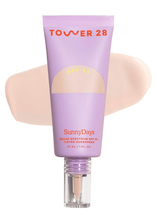 Tower 28 SunnyDays SPF 30 Tinted Moisturizer - 2-in-1 Buildable Coverage Foundation + Mineral Sunscreen for Face - Zinc Oxide, Aloe & Prickly Pear for Sensitive Skin - 05 Fair/Pink (1 oz)