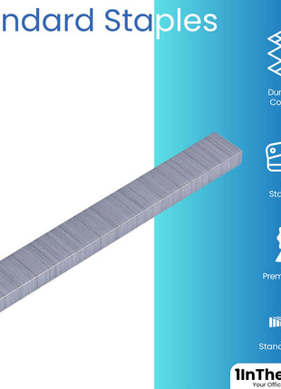 1InTheOffice Standard Staples - 1/4 inch Leg Length, 5,000 Staples/Pack, 5 Pack