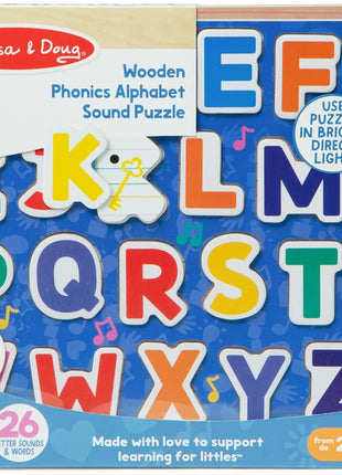 Melissa & Doug® Ms. RachelTM Wooden Phonics Alphabet Sound Puzzle with Light-Activated Sound Effects, 26-Piece Toddler Toys for Boys and Girls Ages 2+ Years - FSC Certified