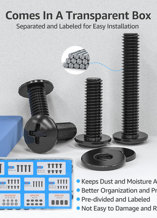 MOUNTUP Universal TV Mounting Hardware Kit Fits Most LED LCD OLED 4K TVs, Includes M4 M5 M6 M8 TV Screws, Spacers, Washers for TVs/Monitor Mounting up to 80 inches, MU0041