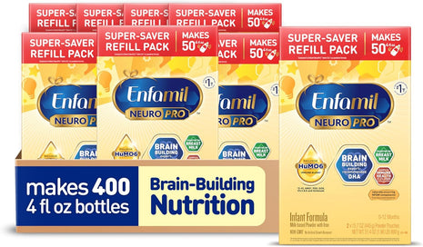 Enfamil NeuroPro Baby Formula, Brain Building Duo DHA & MFGM, Exclusive Immune Supporting HuMO6 Blend, Powder Infant Formula, Baby Milk, 2 Fl Oz, 24-Pack