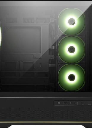 MSI MAG PANO 110R PZ - Mid-Tower Gaming PC Case - Tempered Glass Side Panel - 3 x 120mm ARGB Fans - Liquid Cooling Support up to 360mm Radiator - Mesh Panel for Optimized Airflow