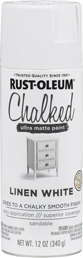 Rust-Oleum Linen White Chalked All-in-One Ultra Matte Spray Paint | One Coat Coverage | No Primer, Sanding, Or Topcoat Needed | Easy Spray Application | Made in USA | 12 OZ
