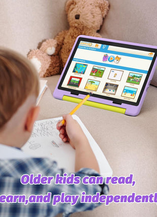 URAO Kids Tablet, Android 15 Tablet for Kids 10 inch Octa-Core with Case, 20GB RAM 64GB ROM 1TB TF Card Expandable for Toddler Children, Parental Control, Dual Camera, WiFi,Gift
