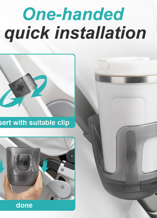 Stroller Cup Holder, Baby Cup Holder Compatible with UPPAbaby Vista, Cruz and Minu Strollers – Fits Most Cup Sizes, Quick-Release Design, 1 Pack