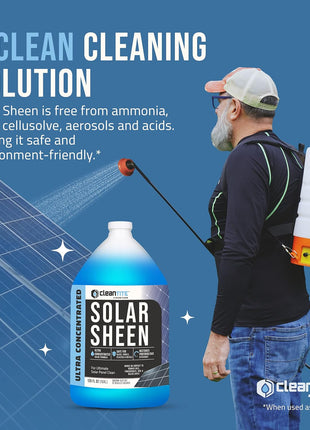 Solar Panel Cleaner 1 Gallon (Makes 512 G) - Super Concentrated Cleaning Solution for Glass, Metal, Wood & Plastic - Remove Oil, Fingerprint & Water Spots - Multipurpose Solar Panel Cleaning