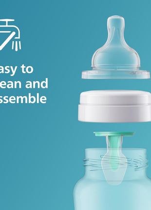 Philips Avent Anti-Colic Nipples, Medium Flow, BPA-Free, 4-Pack | For Ages 3 Month+, Reduces Colic and Gas with Anti-Colic Valve, Secure Latch, Ribbed Collapse-Free Design, SCY763/44