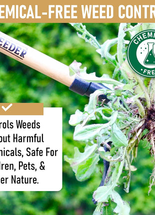 Grampa's Weeder - The Original Stand Up Weed Puller Tool with Long Handle - Made with Real Bamboo & 4-Claw Steel Head Design - Easily Remove Weeds Without Bending, Pulling, or Kneeling.