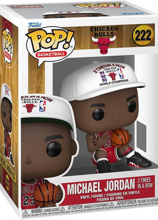Funko POP! NBA: Bulls - Michael Jordan (3X in a Row) | Official Merch - Collectable Vinyl Figurine for Shelf Display - Birthday Gift Idea for Fans and Collectors