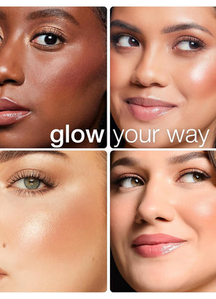 tarte glow wardrobe highlighting eye & cheek palette – Highlighter, Blush, Bronze & Eyeshadow All-in-One Face & Eye Viral Makeup for Everday Radiant Blendable Glow, Vegan & Cruelty Free, full size