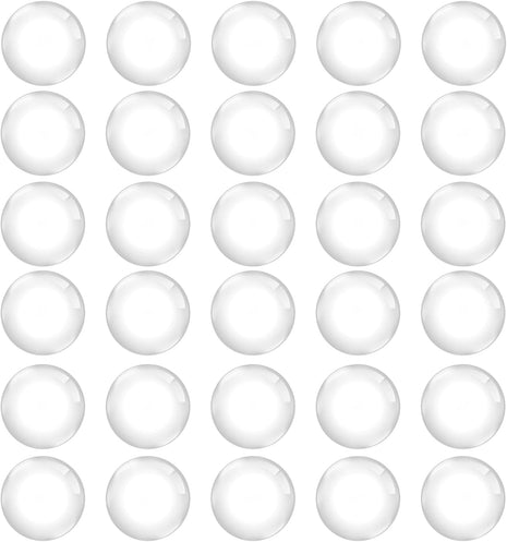 30PCS Clear Glass Cabochons 1 Inch Dome Tile Clear Glass Pebbles Non-Calibrated Round Gems for Crafts, Cameo Pendants, Photo Jewelry, Rings, Necklaces