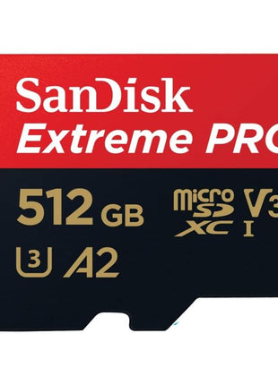 SanDisk Extreme PRO microSDXC UHS-I Memory Card 512 GB + Adapter & RescuePRO Deluxe (for Smartphones, Action Cameras or Drones, A2, Class 10, V30, U3, 200 MB/s Transfer)