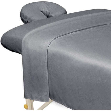 ForPro 3ct Microfiber Massage Sheet Set, Cool Grey, Ultra-Light | for Massage & Treatment Tables, Disposable Table Sheets, Spa Bed Sheets, Esthetician Table Linens, Salon & Spa Essentials