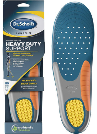 Dr. Scholl's Heavy Duty Support Insole Orthotics, Big & Tall, 200lbs+, Wide Feet, Shock Absorbing, Arch Support, Distributes Pressure, Trim to Fit Inserts, Work Boots & Shoes, Men Size 8-14, 1 Pair