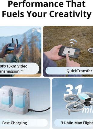 DJI Flip Fly More Combo With RC 2 Screen Remote Controller, Drone With 4K UHD Camera for Adults, Palm Takeoff, Auto Return, Intelligent Flight, 3 Batteries for 93-Min Flight Time
