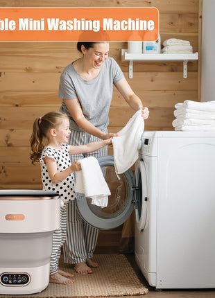 Portable Washing Machine,16L Foldable Mini Washer Machine with Spin Basket Laundry,Collapsible Small Underwear Washer Machine with 3 Cleaning Modes for Apartment Home Hotel Camping (Khaki)