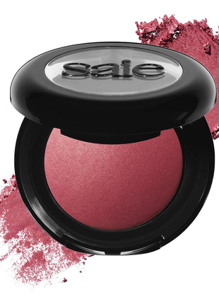 Saie Blush & Brush Duo - SuperSuede Baked Blush in Grazie (.01 oz) & Powder Blush Brush - Talc-Free, Moisturizing Blush with Vegan, Fluffy Brush for Seamless Application