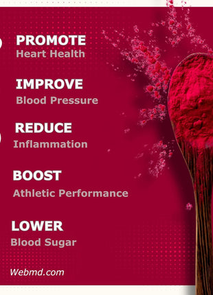 Chérie Sweet Heart Organic Beet Root Powder – Raw, Non-GMO, 1 LB – Natural Energy Boost, Supports Circulation, Detox, & Heart Health – Vegan, Gluten-Free
