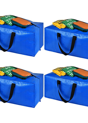 Heavy Duty Large Storage Bags, XL Blue Moving Bags for College Dorm Room Essentials, Moving Supplies Compatible with IKEA Frakta Cart, 4 Packs