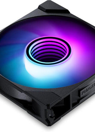 Phanteks M25-120 Gen2, 120mm ARGB High Performance Cooling Fan, Daisy-Chain Unified Fan Frame, Infinity Mirror hub, Single Cable Connection, Black
