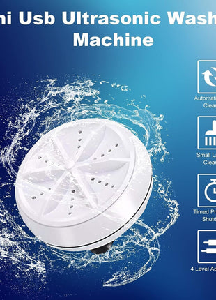 Portable Washing Machine, Mini Ultrasonic Washing Machine 3 in 1 Dishwashers Ultrasonic Waves Suitable for Home, Business, Travel, College Room, RV, Apartment (3.5IN)