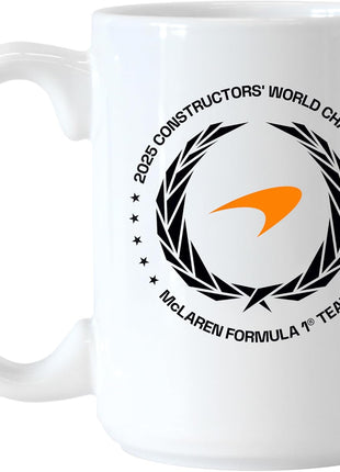 Logo Brands McLaren Formula 1 Team Constructors' Champions This Team 15 oz Sublimated Mug ・Straight Walls with Classic C-Shape Handle ・Durable Everyday Coffee Mug