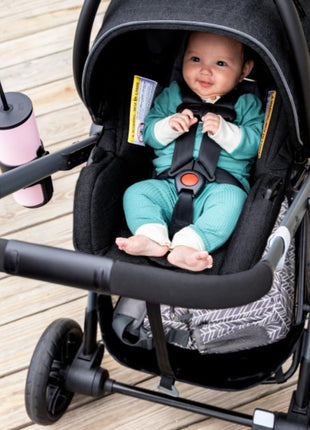 Evenflo Pivot Xpand Modular Travel System with LiteMax Infant Car Seat (Ayrshire Black)