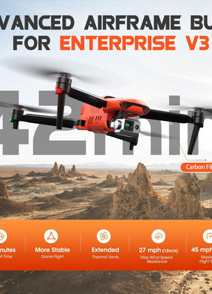 Autel Robotics EVO II Dual 640T Enterprise V3 w/Strobe/Spotlight/Loudspeak | 640*512 30Hz T~hermal&8" RYYB CMOS Sensor,10 Color Schemes, 4X lossless Zoom, 42 Min,15KM, Support Remote ID
