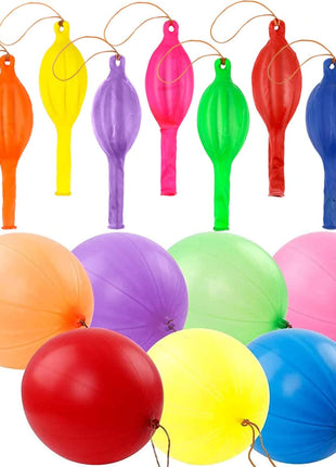 RUBFAC 36 Punch Balloons Punching Balloon Heavy Duty Party Favors For Kids, Bouncy Balls with Rubber Band Handle for Birthday Party, Goodie Bag, Stocking Stuffers for Kids