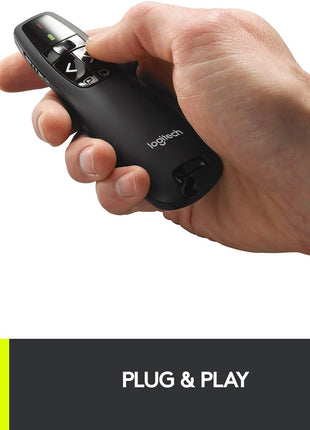 Logitech Wireless Presenter R400, PowerPoint Clicker with Laser Pointer, Wireless Presentation Clicker Remote