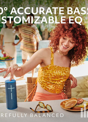 Ultimate Ears Boom 4 Portable Waterproof Bluetooth Speaker with Balanced 360-Degree Sound with Clear Audio and Bass, Floating Speaker with 15-Hour Battery and 147ft (45m) Range - Blue