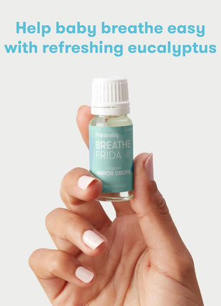 Frida Baby Breathefrida Vapor Bath Drops, Baby Congestion Relief with Eucalyptus Essential Oil for Humidifier, Aromatherapy Oil Help Baby Breathe Easy