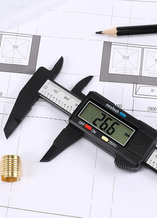 Electronic Digital Calipers, inch and Millimeter Conversion,LCD Screen displays 0-6" Caliper Measuring Tool, Automatic Shutdown, Suitable for DIY/Jewelry Measurement (New150mm Black Plastic)