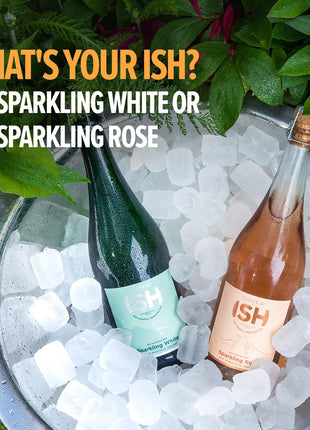 Chateau del ISH Sparkling Non Alcoholic Rose, Award Winning Non-Alcoholic Spirits, Gluten Free, Low Calorie, Zero Proof, Alcohol Free Wine with Dealcoholized Pinot Noir & Merlot Grapes, 750 ml Bottle