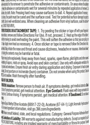 3M Adhesive Remover, 12 oz., Quickly Remove Adhesive, Attachment Tape, Tar, Wax & Adhesive Residue, Low VOC <20%, No Residue Left Behind, Easy-to-Use Formula, Also Works on Glass & Vinyl (03618VOC20)