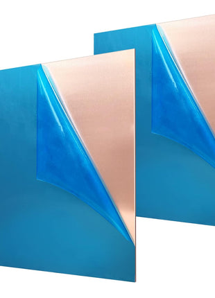 2 Pieces 99.9% Pure Copper Sheet, 4 inch x 4 inch,18 Gauge(1mm) Thickness, Film Attached Copper Plate, Great for Jewelry, Crafts, modelers