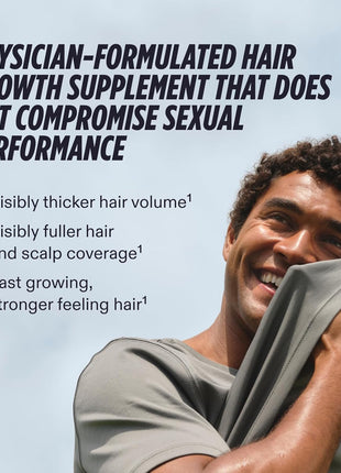Nutrafol Men's Hair Growth Supplements, Clinically Tested for Visibly Thicker Hair and Scalp Coverage, Dermatologist Recommended - 1 Month Supply