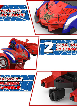 BLUEJAY Transform Rc Cars for Boys 4-7 8-12, 2.4Ghz Remote Control Car 1:18 Scale Transforming Robot, One-Button Deformation 360° Rotation Car Toy Gifts for Boys 3-5