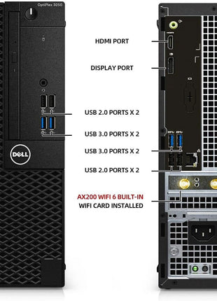 Dell OptiPlex 3050 Desktop Computers PC, 32GB Ram DDR4 New 512GB M.2 NVMe SSD, Intel Built-in WiFi, Bluetooth, i5-6500 3.2GHz, Refurbished Desktop, HDMI, Windows 11 Pro (Renewed)