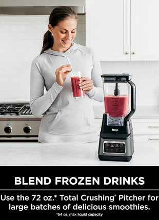 Ninja Professional Plus Blender, Auto-iQ, 1400W, 72oz Pitcher, BN701 | 1400 peak-watt motor, 3 Auto-iQ presets for smoothies, frozen drinks & ice cream. Total Crushing blades. Dishwasher safe.