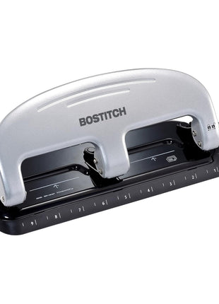 Bostitch Office EZ Squeeze 3-Hole Punch, 20 Sheet Capacity, Reduced Effort, No Jam Technology , Silver