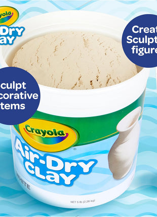 Crayola Air Dry Clay (5lbs), Teacher Supplies, Natural White Modeling Clay for Kids, Sculpting Material, Bulk Craft Supplies for Art Classrooms