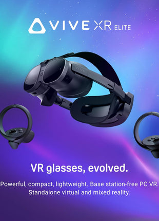 HTC Vive XR Elite with Deluxe Pack — Mixed Reality and PC VR Headset + Controllers