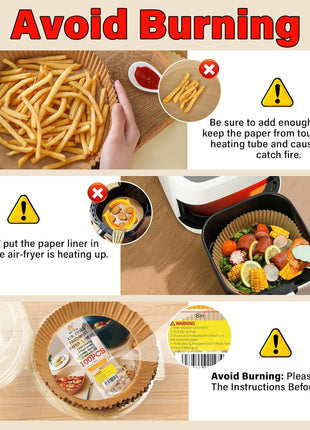 Air Fryer Liners, 8" Parchment Paper for 5-8 QT | Food-Grade Air Fryer Liners Disposable, Oil-Proof, Greaseproof for Baking, Roasting, Microwave Airfryer Baskets Accessories