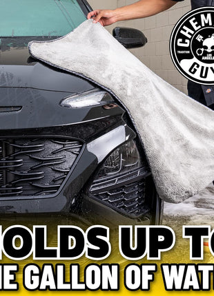 Chemical Guys Woolly Mammoth Large Microfiber Drying Towel - 36 x 25 Inch Gray, Ultra Plush Super Absorbent Car Drying Towel for Cars, Trucks, SUVs, Motorcycles, RVs, and Auto Detailing