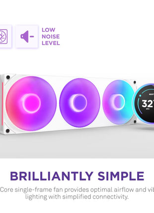 NZXT Kraken Elite 360 RGB 2024 - AIO CPU Liquid Cooler - 360mm Radiator - F360 RGB Core Fan - Customizable 2.72 inch IPS LCD - NZXT Turbine Pump - AMD® AM5, AM4 - Intel® LGA 1851/1700, 1200/115X - White