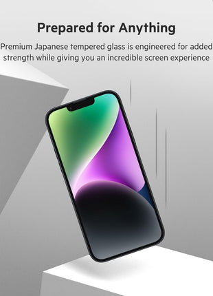 Belkin Tempered Glass Treated Screen Protector for iPhone 14, iPhone 13, & 13 Pro - Scratch-Resistant Impact Protection w/Included Easy Align Tray for Bubble-Free Application