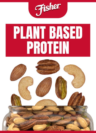 Fisher Oven Roasted Never Fried Deluxe Mixed Nuts, 24 Ounces | Pack Of 1, Almonds, Cashews, Pecans, Pistachios, Healthy Snacks For Adults, Made With Sea Salt, No Added Oil, Gluten Free